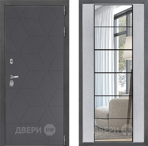 Дверь Дверной континент ДК-3/744 ФЛЗ-2 Зеркало Бетон светлый в Мытищах