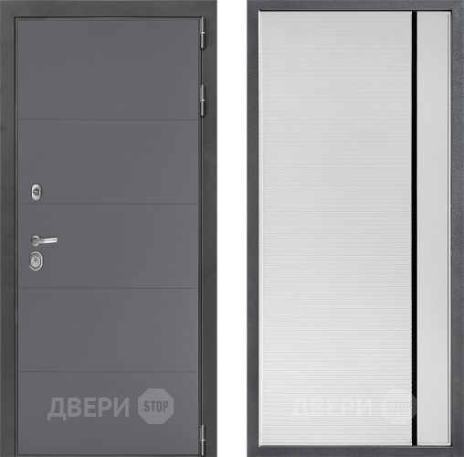 Входная металлическая Дверь Дверной континент ДК-3/649 ФЛ-757 Черное Стекло Софт милк в Мытищах