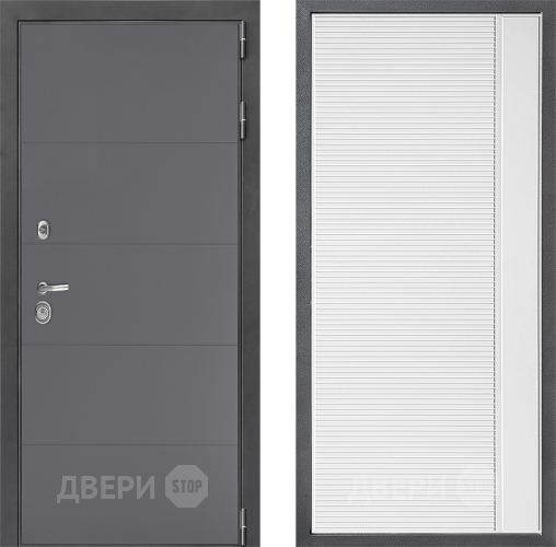 Входная металлическая Дверь Дверной континент ДК-3/649 ФЛ-757 Белое Стекло Софт милк в Мытищах