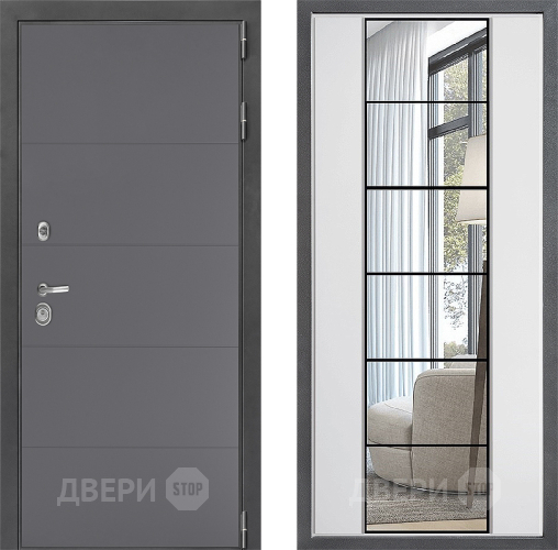 Дверь Дверной континент ДК-3/649 ФЛЗ-2 Зеркало Белый софт в Мытищах
