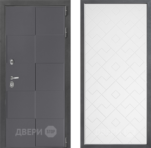 Входная металлическая Дверь Дверной континент ДК-3/606 ФЛ-Тиффани Белый софт в Мытищах