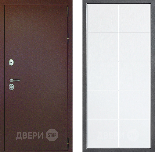 Входная металлическая Дверь Дверной континент Рубикон Медь Дизайн ФЛ-Кватро Белое дерево в Мытищах