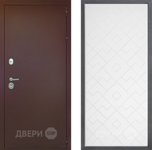 Дверь Дверной континент Рубикон Медь Дизайн ФЛ-Тиффани Белый софт в Мытищах