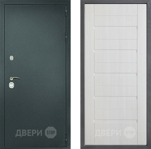 Входная металлическая Дверь Дверной континент Рубикон Серебро Дизайн ФЛ-70 Лиственница белая в Мытищах