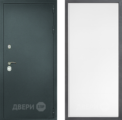 Дверь Дверной континент Рубикон Серебро Дизайн ФЛ-649 Белый софт в Мытищах