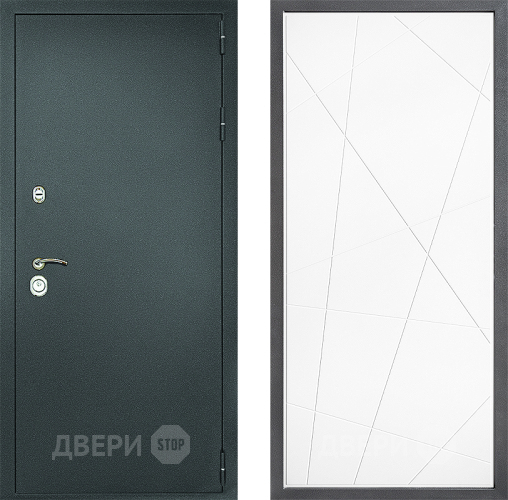 Входная металлическая Дверь Дверной континент Рубикон Серебро Дизайн ФЛ-655 Белый софт в Мытищах
