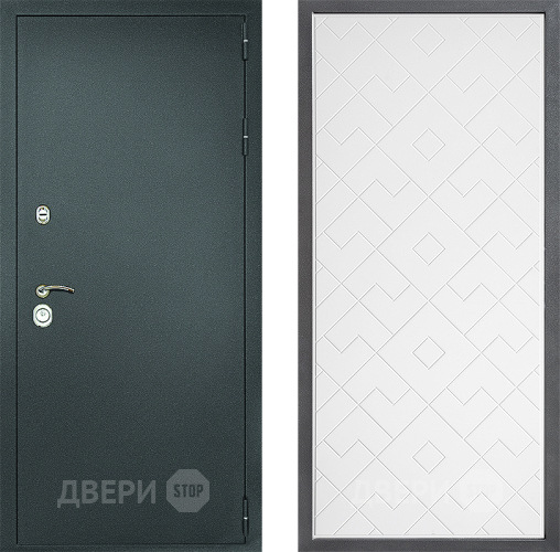 Дверь Дверной континент Рубикон Серебро Дизайн ФЛ-Тиффани Белый софт в Мытищах