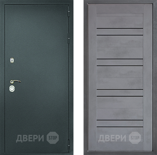 Дверь Дверной континент Рубикон Серебро Дизайн ФЛ-49 Бетон серый в Мытищах