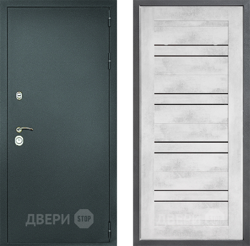 Дверь Дверной континент Рубикон Серебро Дизайн ФЛ-49 Бетон снежный в Мытищах
