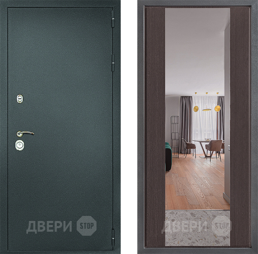 Входная металлическая Дверь Дверной континент Рубикон Серебро Дизайн ФЛЗ-1 Зеркало Венге в Мытищах