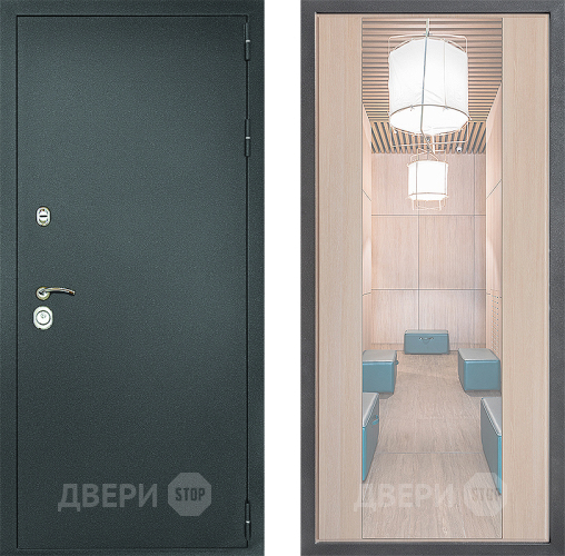 Входная металлическая Дверь Дверной континент Рубикон Серебро Дизайн ФЛЗ-1 Зеркало Капучино в Мытищах