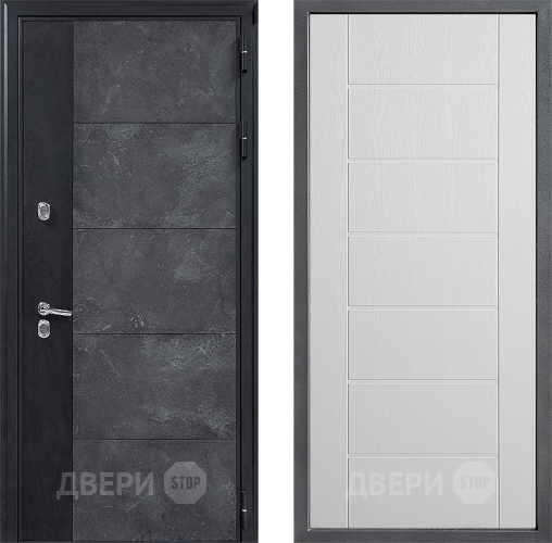 Входная металлическая Дверь Дверной континент ДК-15 Бетон ТЕРМО ФЛ-Лайн Белое дерево в Мытищах