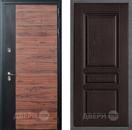 Входная металлическая Дверь Дверной континент ДК-15 Красное Дерево ТЕРМО ФЛ-243 Дуб шоколадный в Мытищах