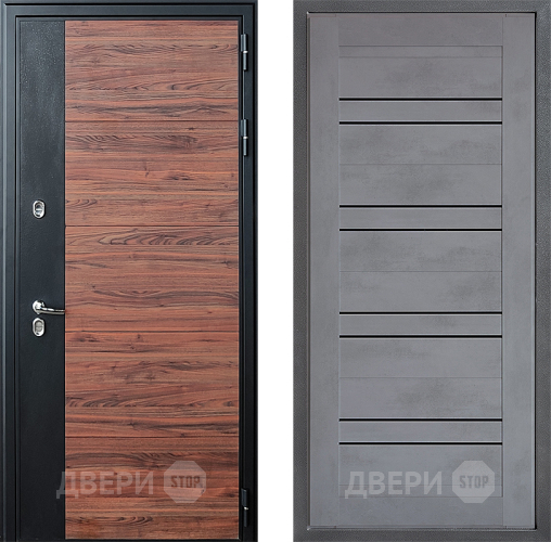 Входная металлическая Дверь Дверной континент ДК-15 Красное Дерево ТЕРМО ФЛ-49 Бетон серый в Мытищах