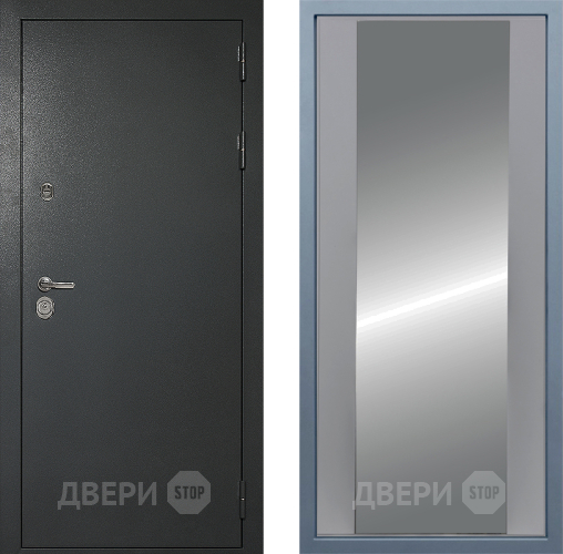 Входная металлическая Дверь Дива МД-40 Титан Д-15 Зеркало Силк Маус в Мытищах