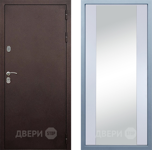 Входная металлическая Дверь Дива МД-40 Медь Д-15 Зеркало Белый в Мытищах