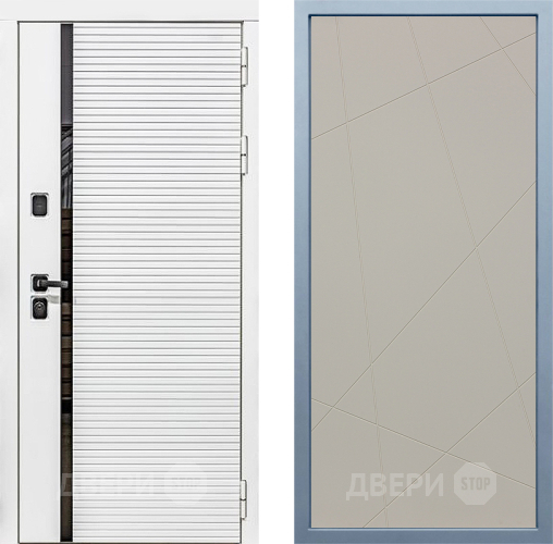 Входная металлическая Дверь Дива МХ-45 Белая STR Д-11 Шампань в Мытищах
