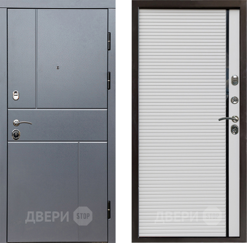 Входная металлическая Дверь Престиж Горизонт Грэй Porte Белый в Мытищах