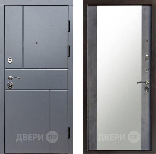 Дверь Престиж Горизонт Грэй Зеркало Бетон темный в Мытищах