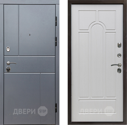 Входная металлическая Дверь Престиж Горизонт Грэй Арка Лиственница белая в Мытищах