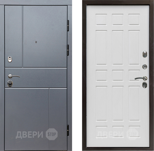 Входная металлическая Дверь Престиж Горизонт Грэй Спарта Белое дерево в Мытищах