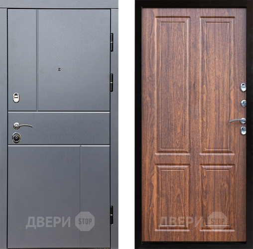 Входная металлическая Дверь Престиж Горизонт Грэй Премиум Орех светлый в Мытищах