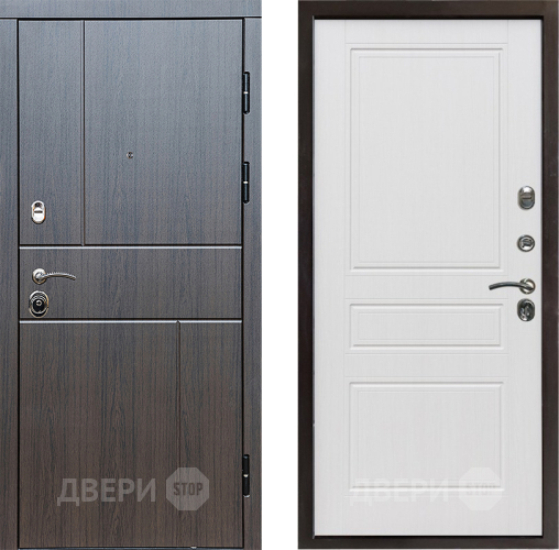Входная металлическая Дверь Престиж Горизонт Венге Классика Белое дерево в Мытищах