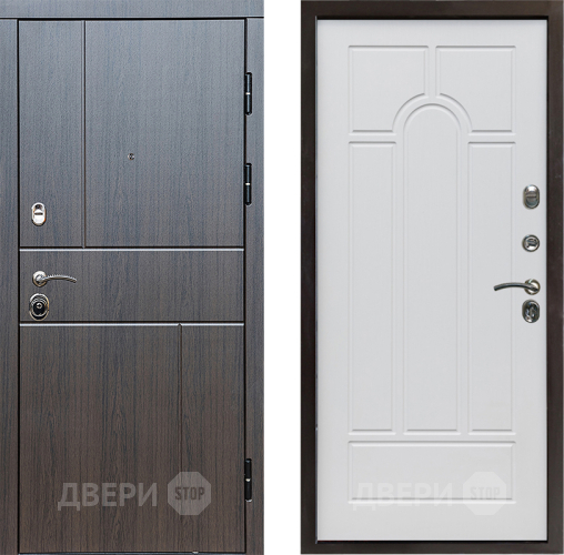 Входная металлическая Дверь Престиж Горизонт Венге Арка Белое дерево в Мытищах