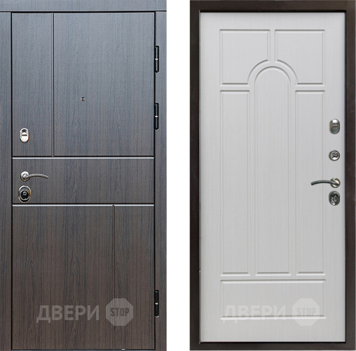 Входная металлическая Дверь Престиж Горизонт Венге Арка Лиственница белая в Мытищах