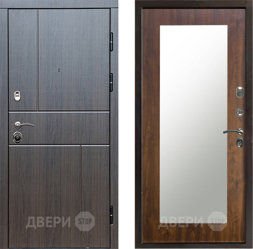 Входная металлическая Дверь Престиж Горизонт Венге Зеркло Пастораль Дуб в Мытищах