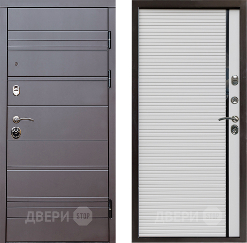 Входная металлическая Дверь Престиж Линия Браун Porte Белый в Мытищах