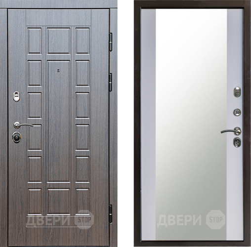 Входная металлическая Дверь Престиж Престиж Зеркало Белый софт в Мытищах
