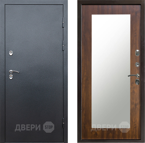 Входная металлическая Дверь Престиж TERMO с терморазрывом Снегирь Серебро Зеркало пастораль Дуб в Мытищах