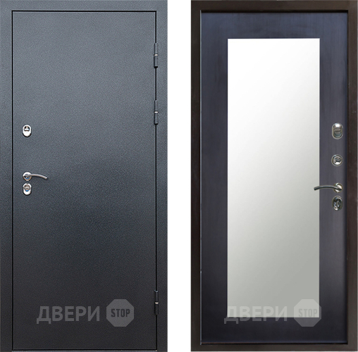 Входная металлическая Дверь Престиж TERMO с терморазрывом Снегирь Серебро Зеркало пастораль Венге в Мытищах