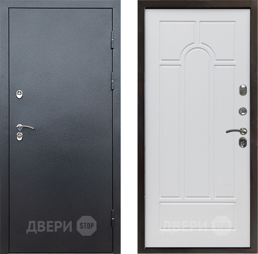 Входная металлическая Дверь Престиж TERMO с терморазрывом Снегирь Серебро Арка Белое дерево в Мытищах