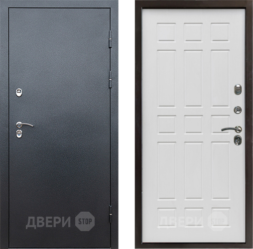 Входная металлическая Дверь Престиж TERMO с терморазрывом Снегирь Серебро Спарта Белое дерево в Мытищах