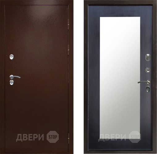 Дверь Престиж TERMO с терморазрывом Снегирь Медь Зеркало пастораль Венге в Мытищах