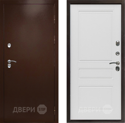 Входная металлическая Дверь Престиж TERMO с терморазрывом Снегирь Медь Классика Лиственница белая в Мытищах