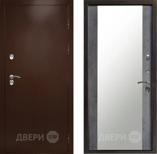 Входная металлическая Дверь Престиж TERMO с терморазрывом Снегирь Медь Зеркало Бетон темный в Мытищах