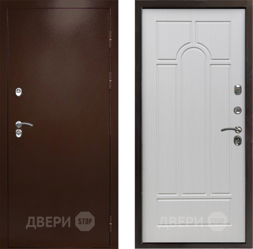 Входная металлическая Дверь Престиж TERMO с терморазрывом Снегирь Медь Арка Лиственница белая в Мытищах