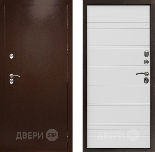 Входная металлическая Дверь Престиж TERMO с терморазрывом Снегирь Медь Line Белый в Мытищах