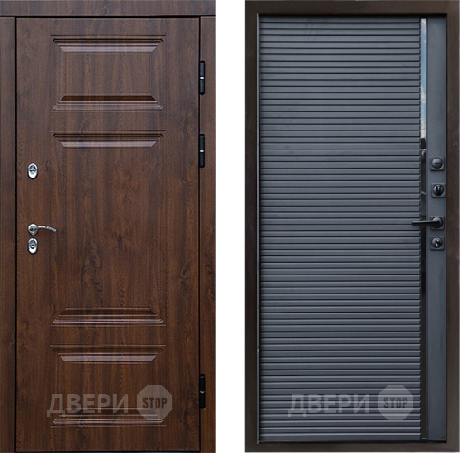 Входная металлическая Дверь Престиж TERMO с терморазрывом Премиум Орех Porte Черный кварц в Мытищах