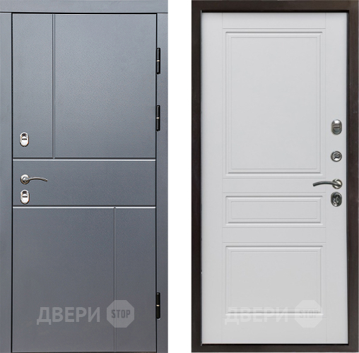 Дверь Престиж TERMO с терморазрывом Горизонт Грэй Классика Белый матовый в Мытищах