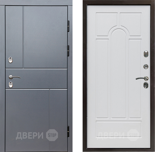 Дверь Престиж TERMO с терморазрывом Горизонт Грэй Арка Белое дерево в Мытищах