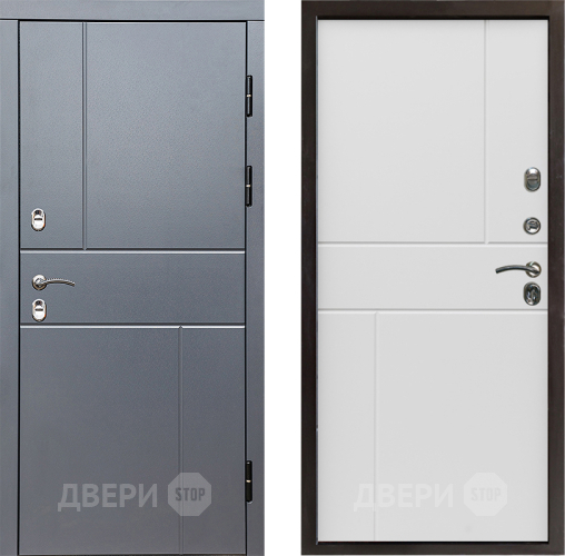 Входная металлическая Дверь Престиж TERMO с терморазрывом Горизонт Грэй Горизонт Бетон белый в Мытищах
