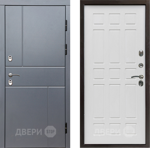 Входная металлическая Дверь Престиж TERMO с терморазрывом Горизонт Грэй Спарта Белое дерево в Мытищах