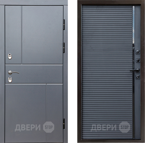 Входная металлическая Дверь Престиж TERMO с терморазрывом Горизонт Грэй Porte Черный кварц в Мытищах