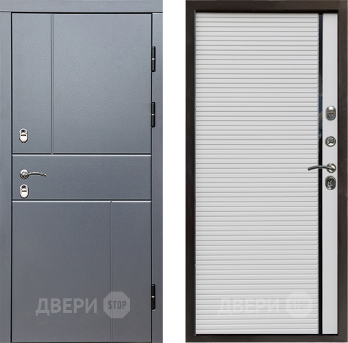 Входная металлическая Дверь Престиж TERMO с терморазрывом Горизонт Грэй Porte Белый в Мытищах