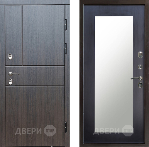 Входная металлическая Дверь Престиж TERMO с терморазрывом Горизонт Венге Зеркало пастораль Венге в Мытищах