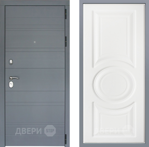 Дверь Заводские двери Лира Софт графит Неаполь Лофт белый в Мытищах
